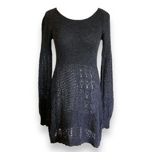 Knitted & Knotted Womens Gray Sweater Dress Sz M Alpaca Wool Knit Anthropologie